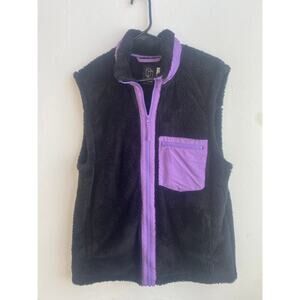 Original Use Men's Casual Fit Fleece Vest Size M Black / Purple